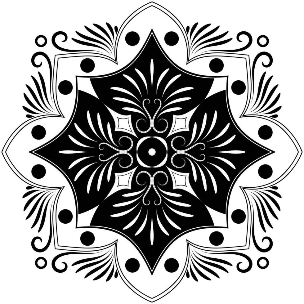 mandala tekening voor kleur zwart lijnen. wit achtergrond vector