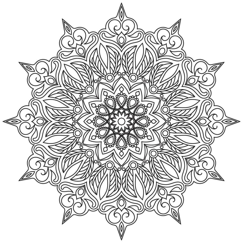 mandala tekening voor kleur zwart lijnen. wit achtergrond vector
