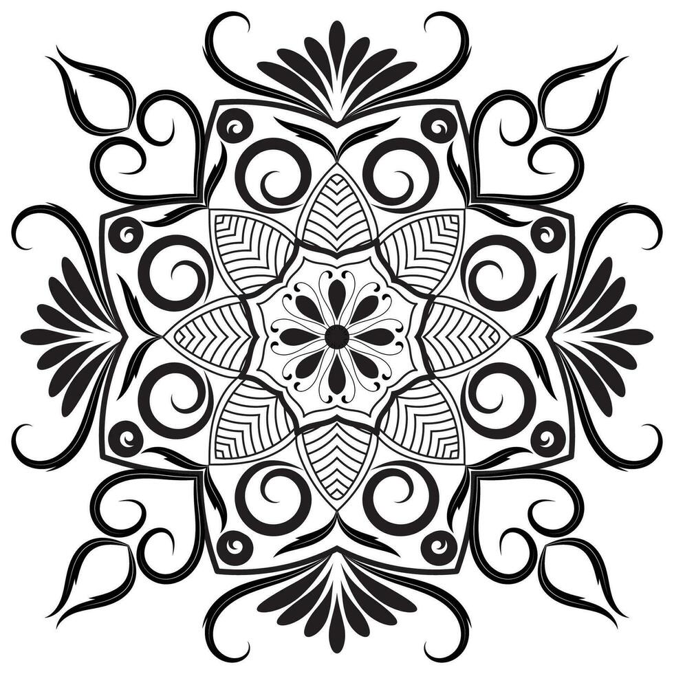 mandala tekening voor kleur zwart lijnen. wit achtergrond vector