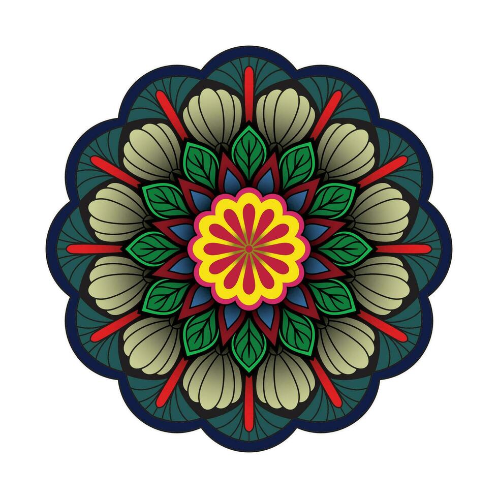 bloemenmandala. vintage decoratieve elementen. oosters patroon, vectorillustratie. islam, arabisch, indisch, marokkaans, spanje, turks, pakistan, chinees, mystieke, Ottomaanse motieven. kleurboek pagina vector