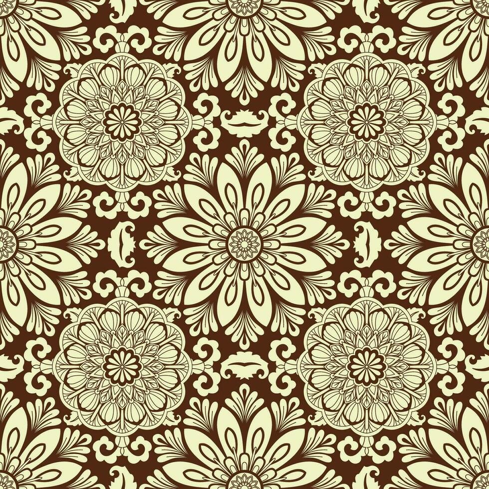 paisley naadloos patroon. wijnoogst achtergrond in batik stijl vector