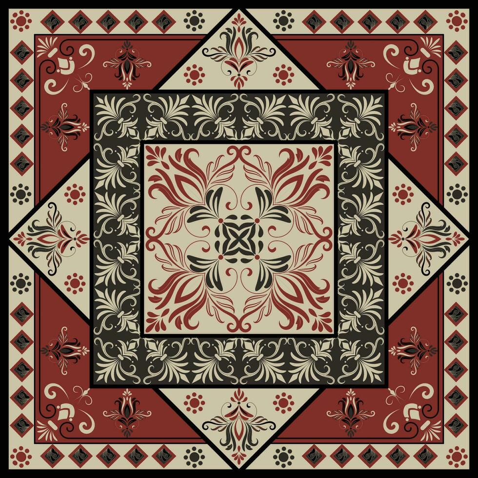 Palestijn mode accessoires ontwerp tapijten en zakdoeken. rechthoek vector patroon. tapijt