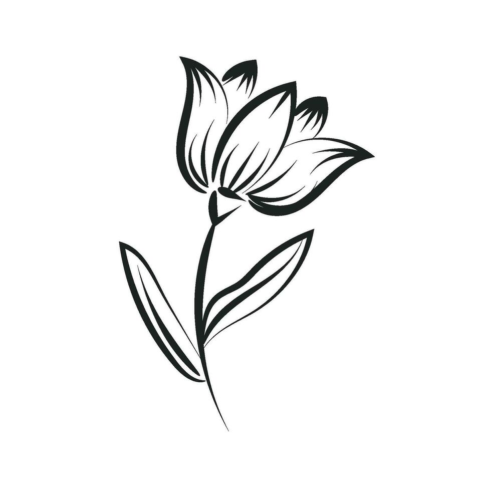 hand- getrokken voorjaar bloem ontwerp. schattig bloemen decoratie icoon vector illustratie ontwerp