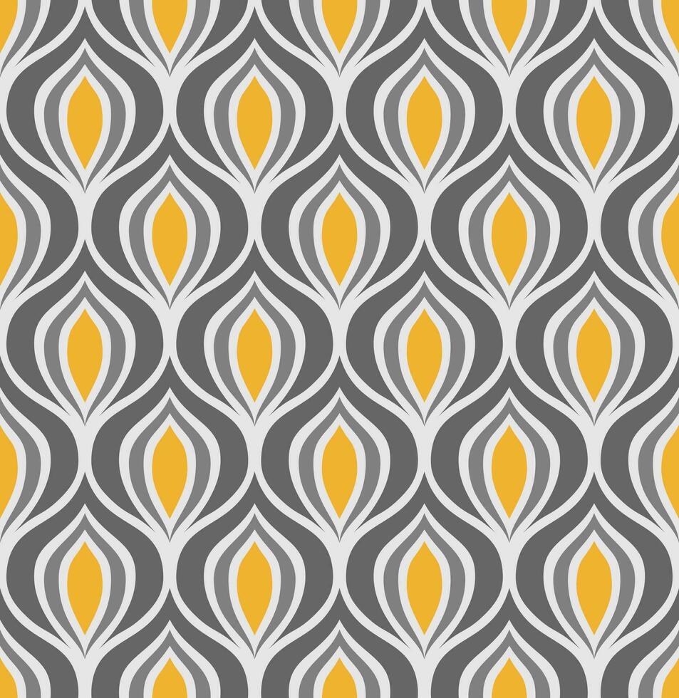 licht grijs vector naadloos achtergrond met geel en grijs abstract kunst deco figuren