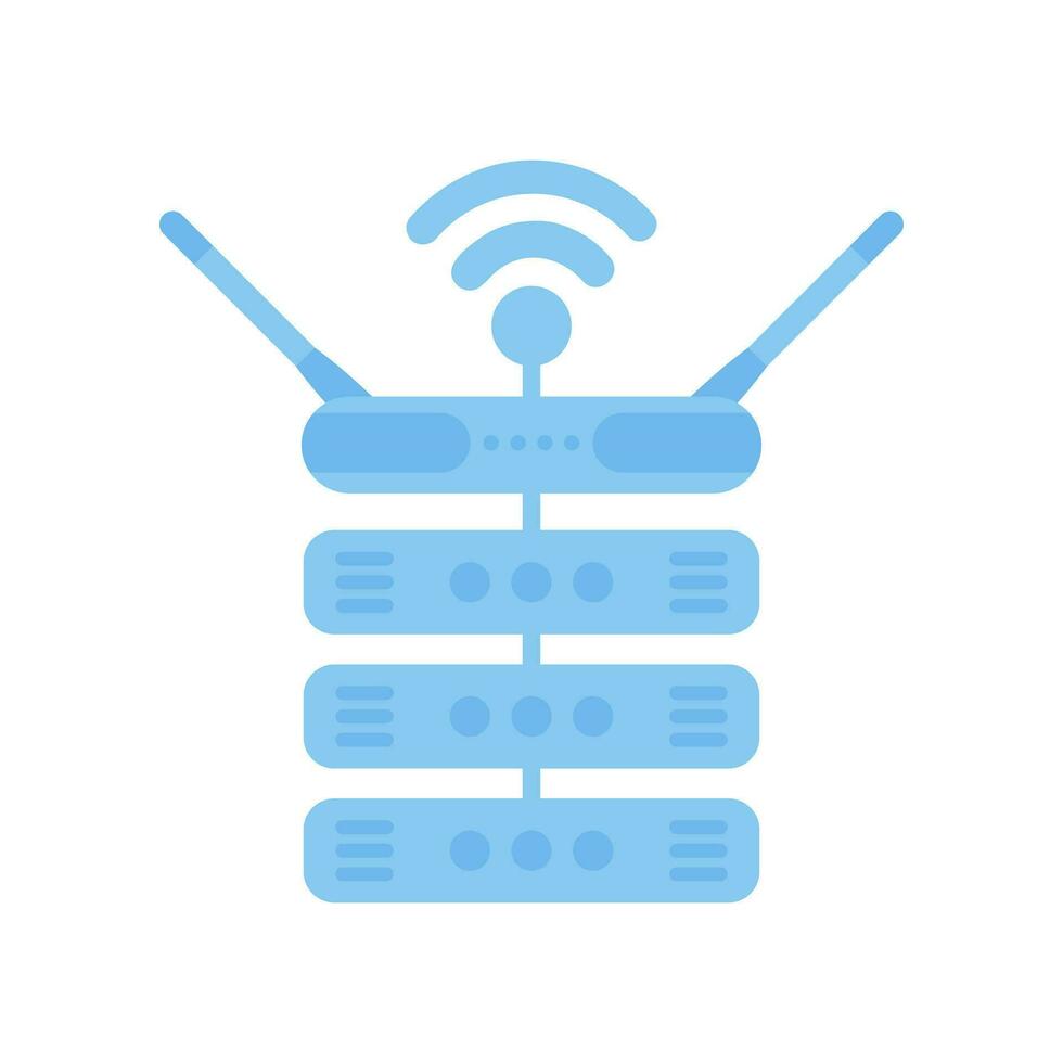 servers verbonden naar de router. iot en automatisering concept. geïsoleerd. vector. vector