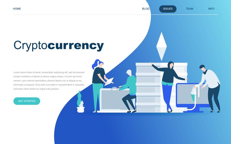 Modern plat ontwerpconcept van Cryptocurrency Exchange vector