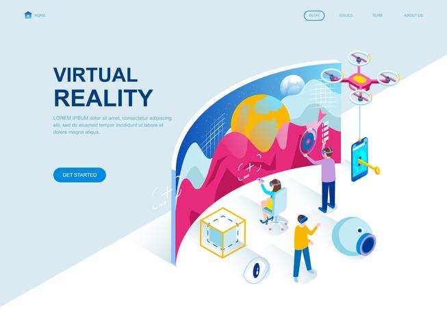Modern plat ontwerp isometrisch concept van virtuele Augmented Reality vector