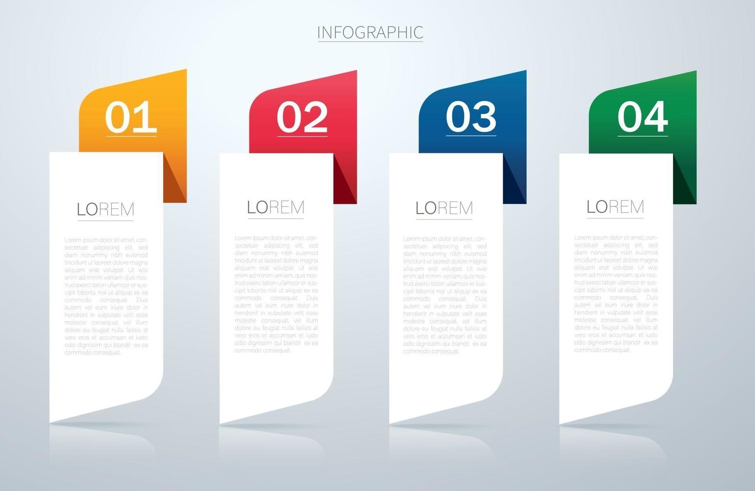 info grafische sjabloon met 4 opties. kan worden gebruikt voor web, diagram, grafiek, presentatie, grafiek, rapport, stap voor stap infographics. vector