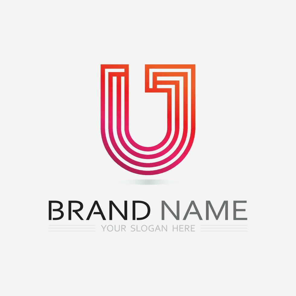 eerste brief u logo bedrijf en ontwerp icoon vector