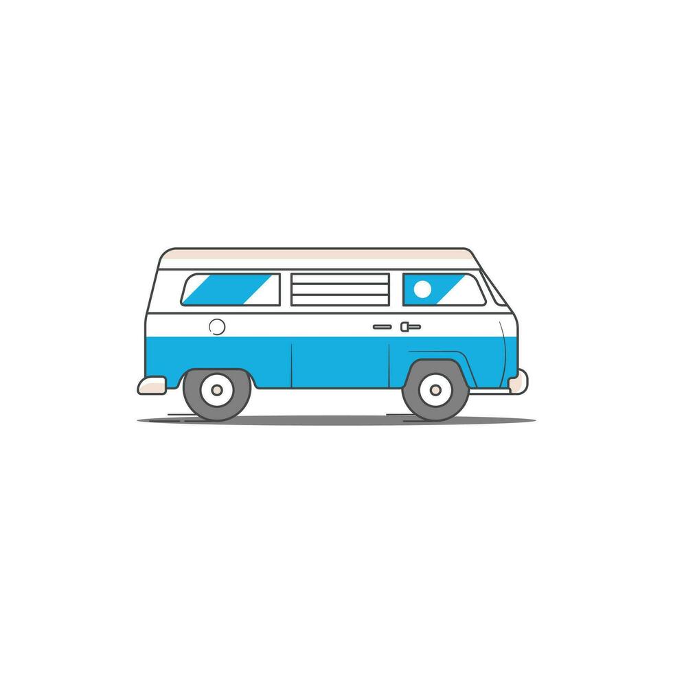 illustratie logo camper busje vector