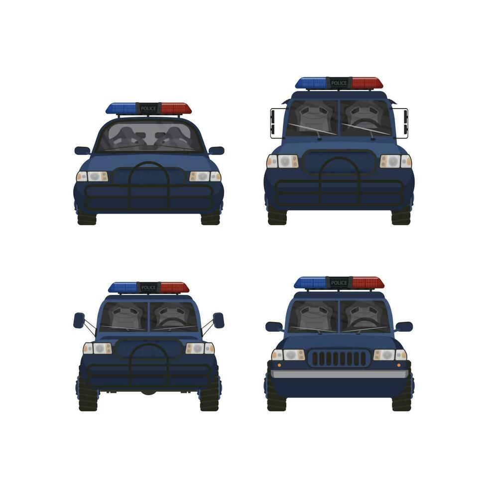 reeks auto's Politie icoon afbeelding, vector illustratie ontwerp