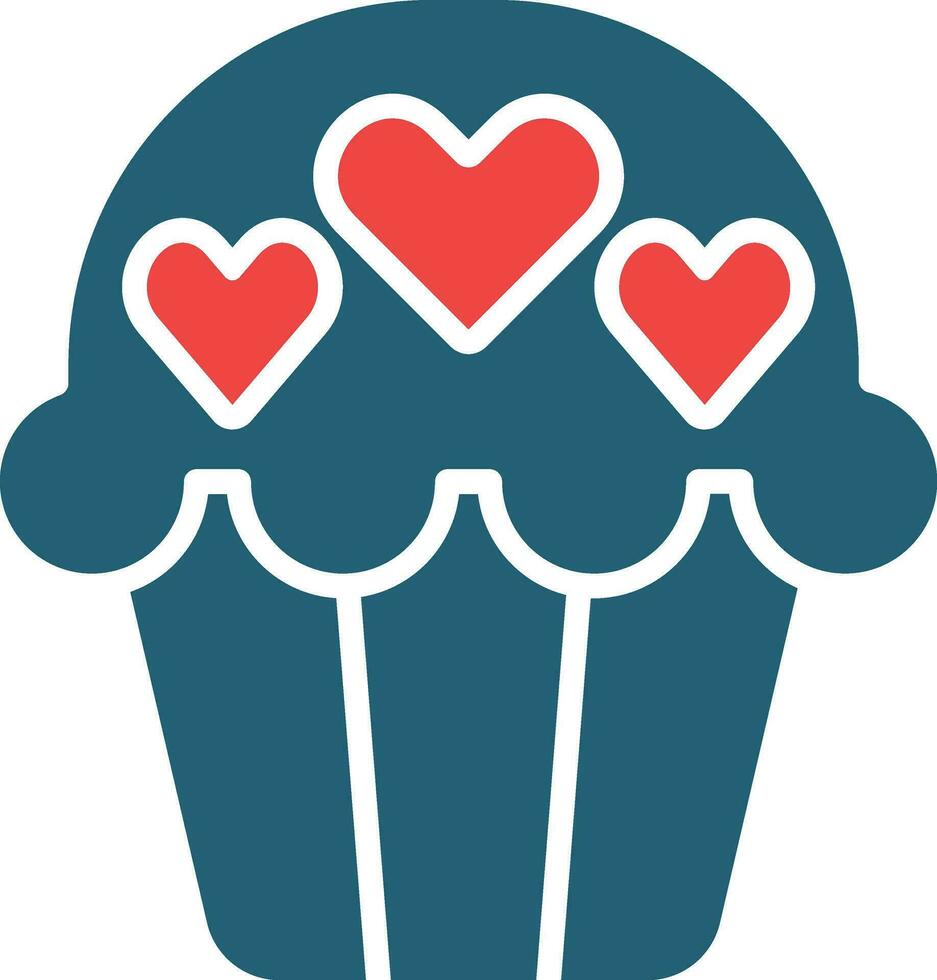 muffin glyph twee kleur icoon voor persoonlijk en reclame gebruiken. vector