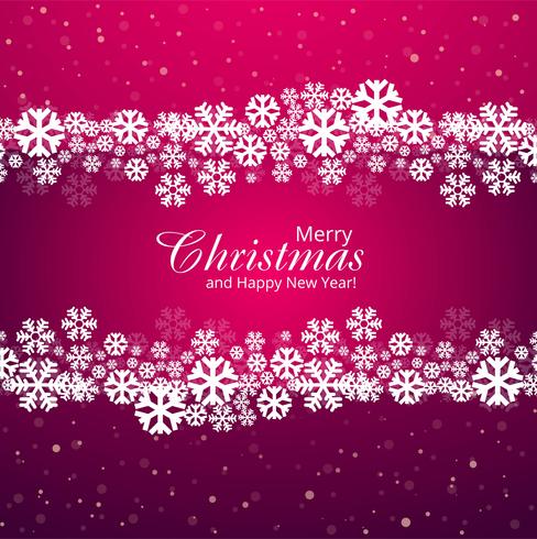 Merry christmas snowflake card background vector