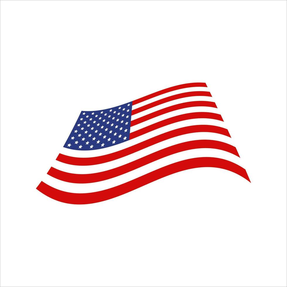 Amerikaans vlag, patriottisch symbool van de Verenigde Staten van Amerika, vector illustratie van isolaten