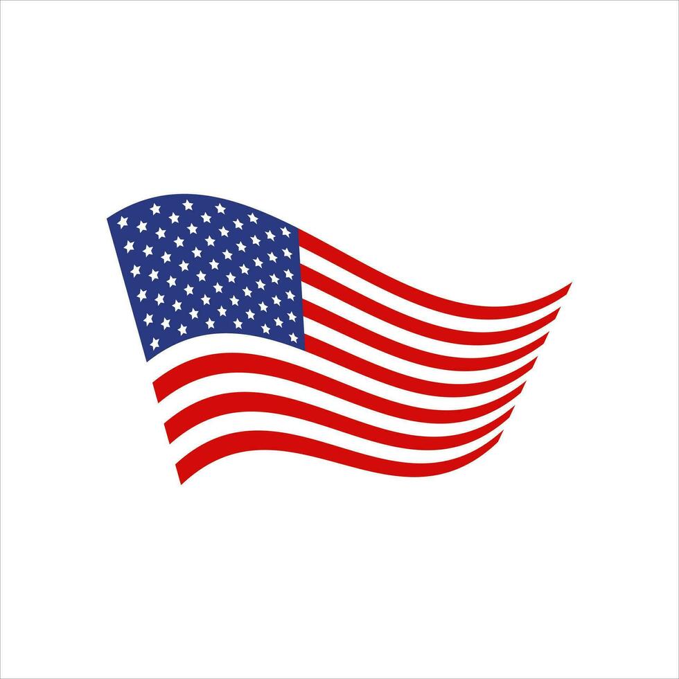 Amerikaans vlag, patriottisch symbool van de Verenigde Staten van Amerika, vector illustratie van isolaten