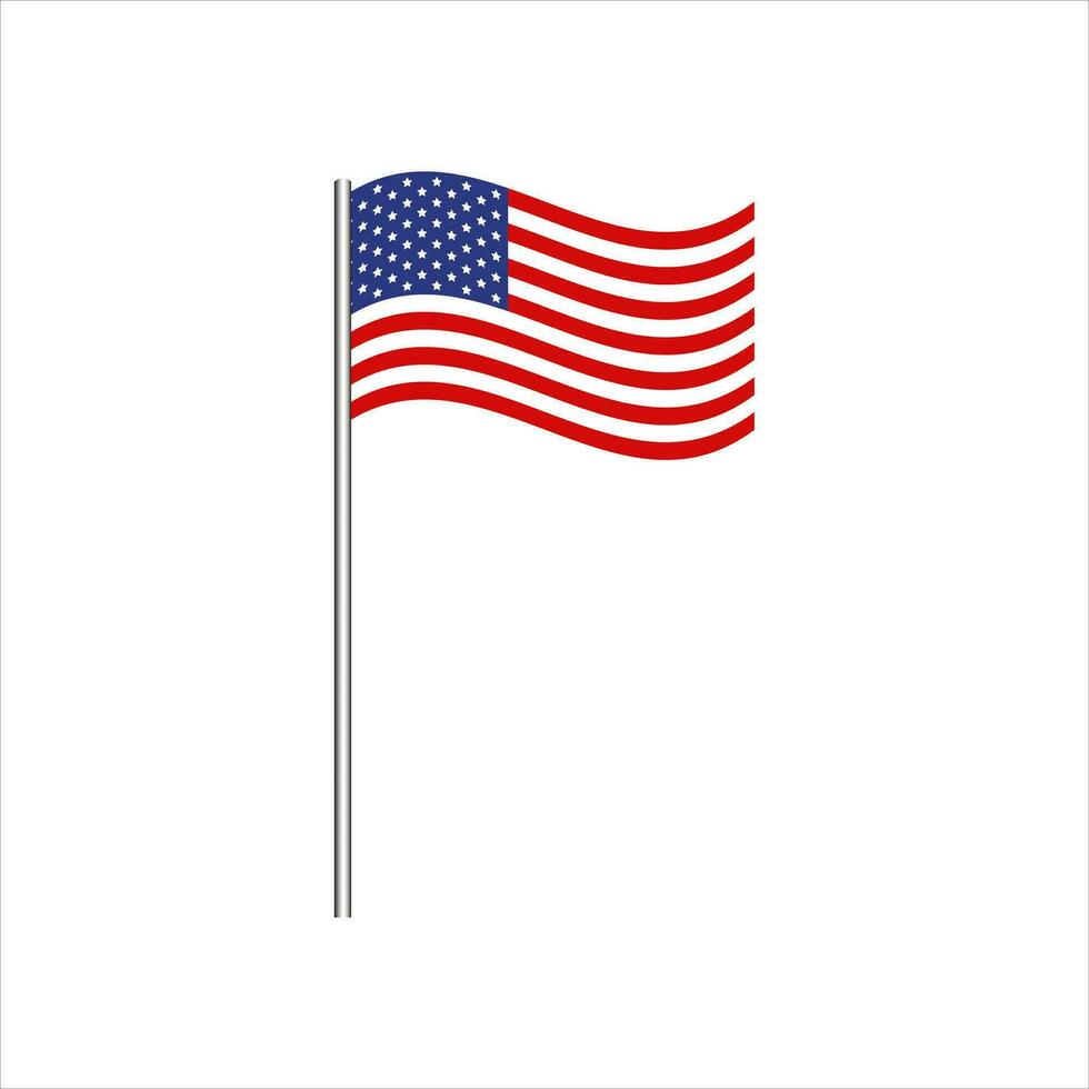 Amerikaans vlag, patriottisch symbool van de Verenigde Staten van Amerika, vector illustratie van isolaten