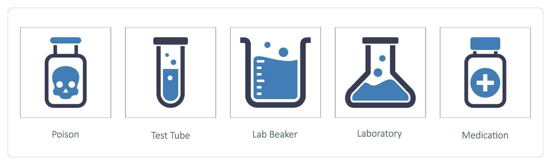 vergif, test buis, laboratorium beker vector