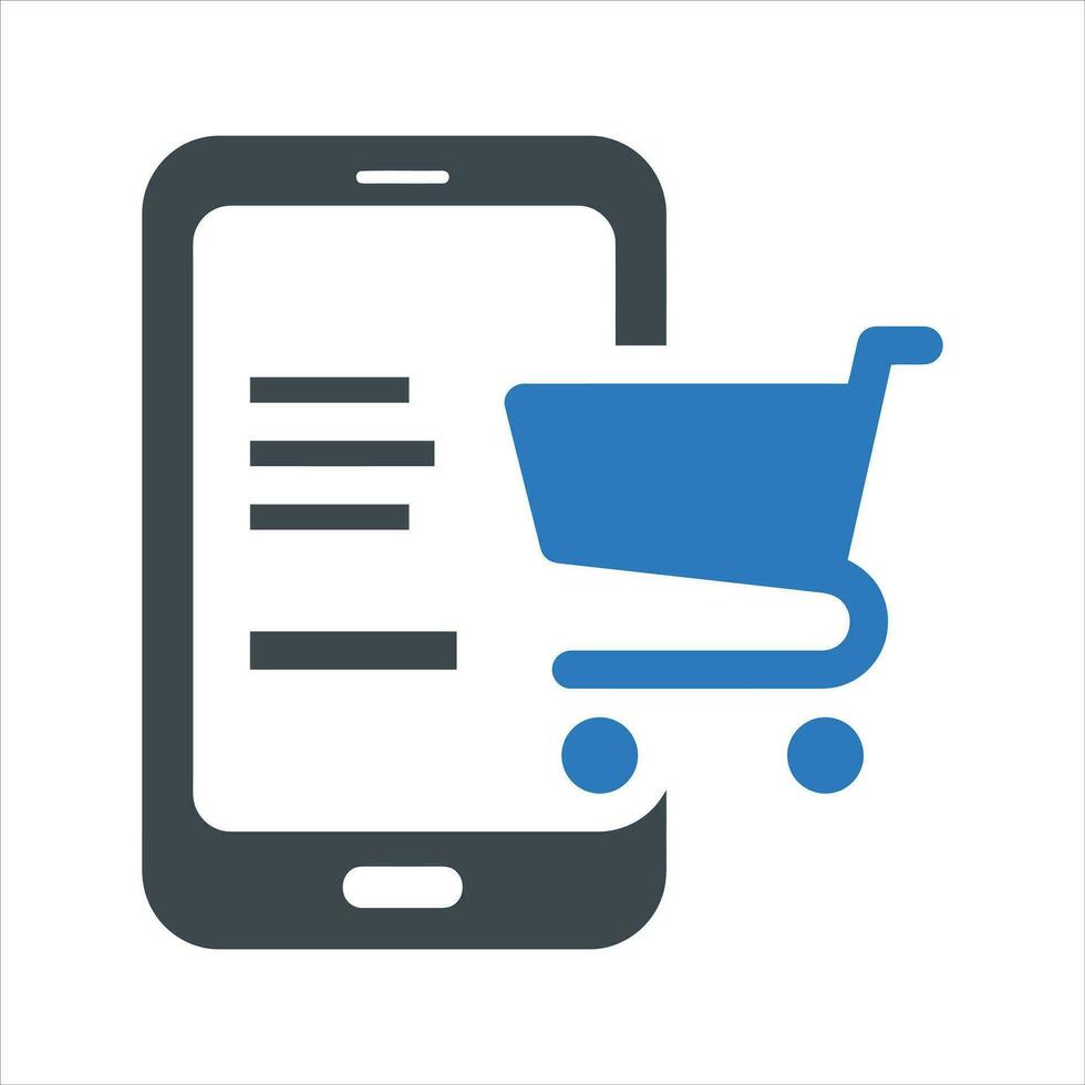 online boodschappen doen icoon. vector en glyph