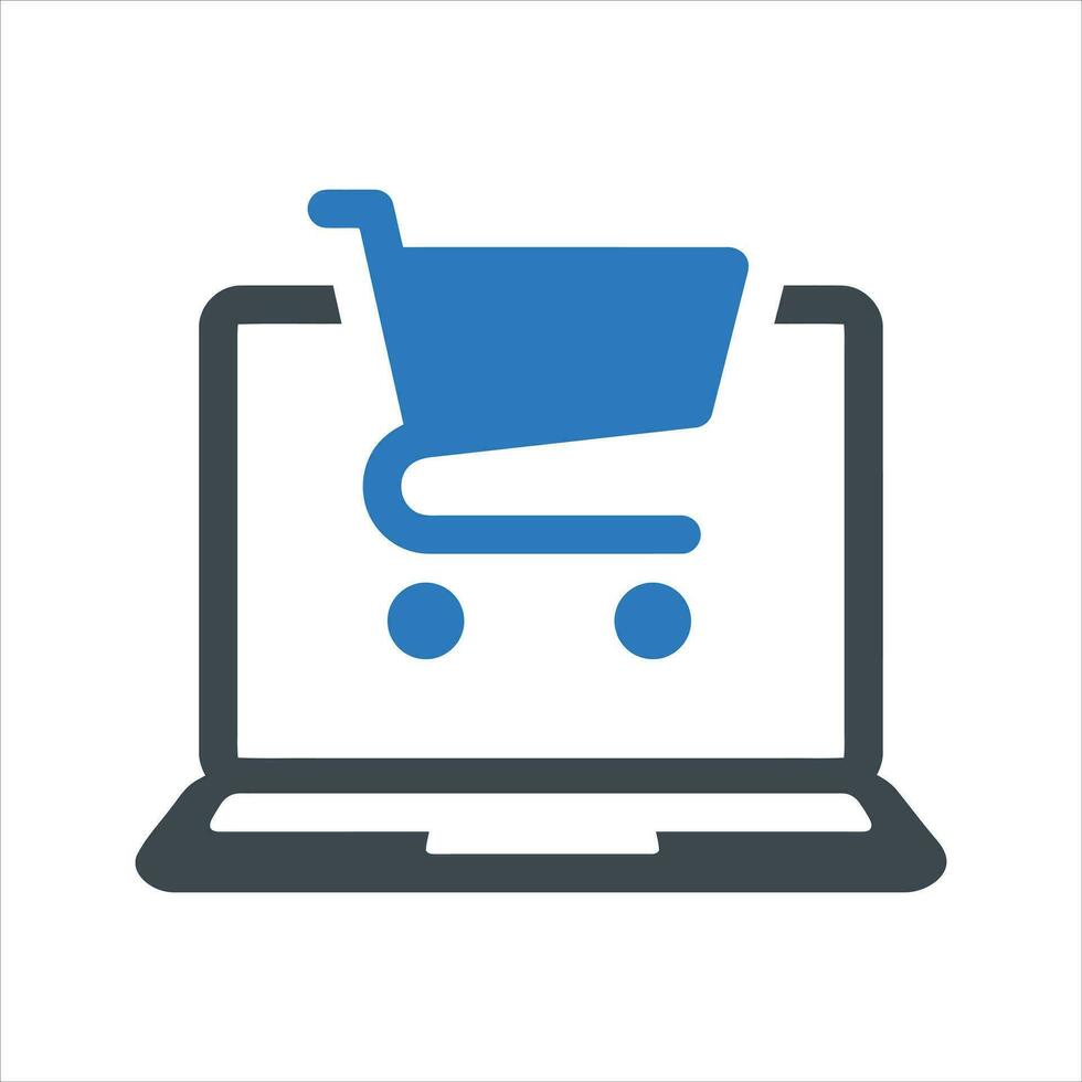 online boodschappen doen icoon. vector en glyph