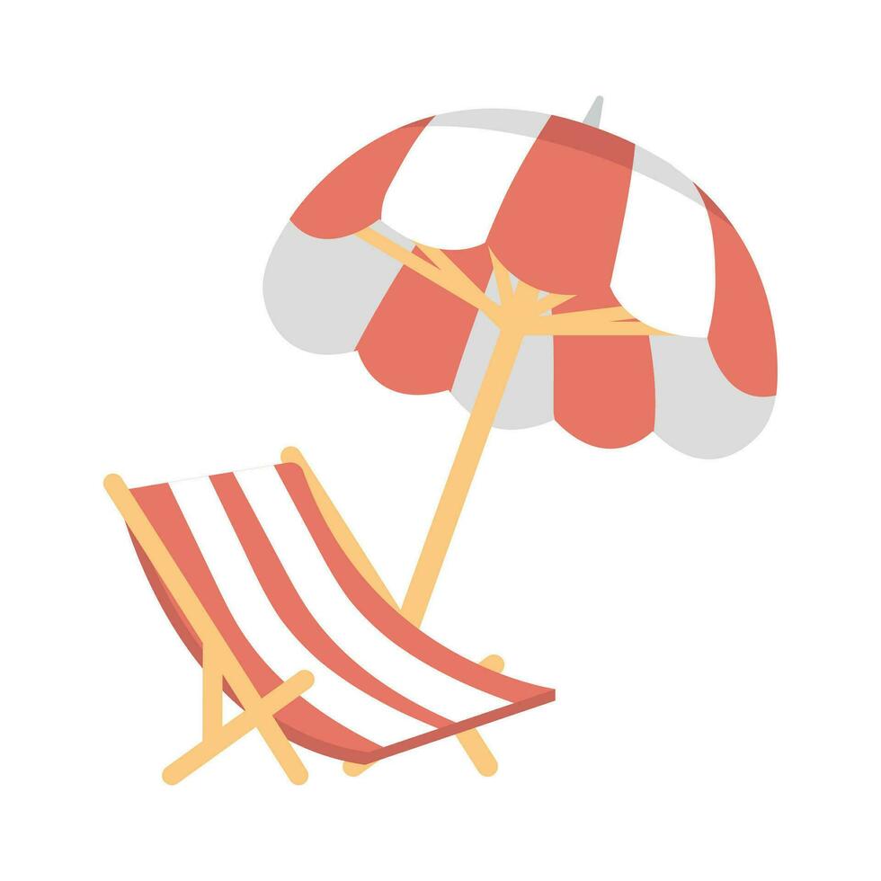 tafel stoel paraplu strand vector
