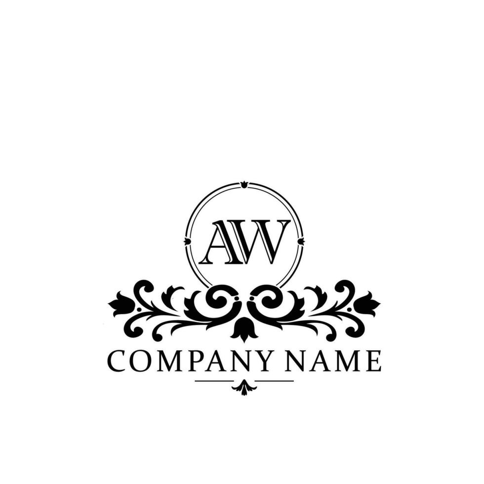 eerste brief aw gemakkelijk en elegant monogram ontwerp sjabloon logo vector