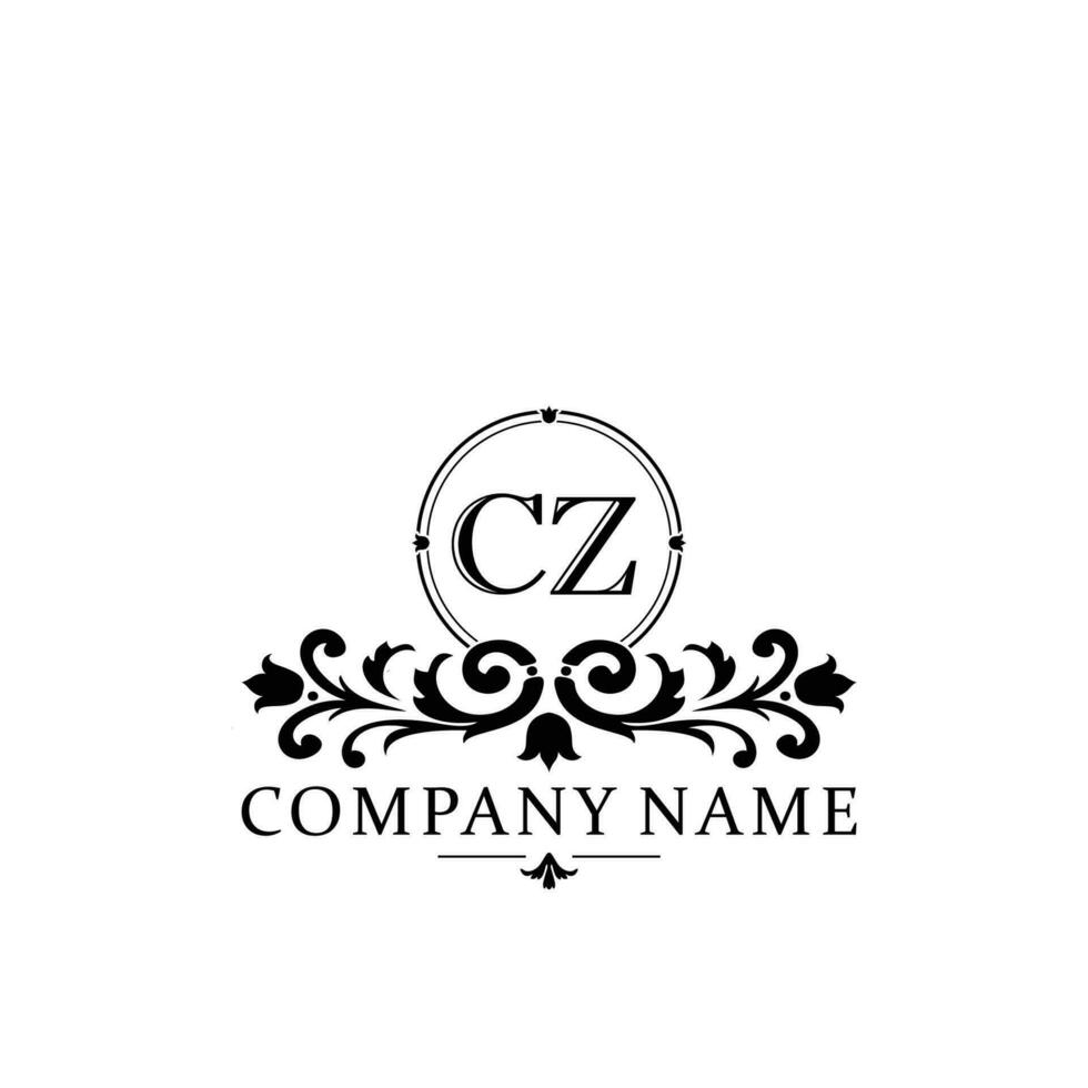 eerste brief cz gemakkelijk en elegant monogram ontwerp sjabloon logo vector