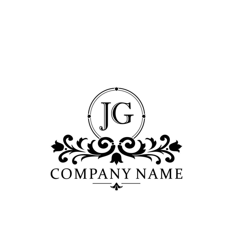 eerste brief jg gemakkelijk en elegant monogram ontwerp sjabloon logo vector