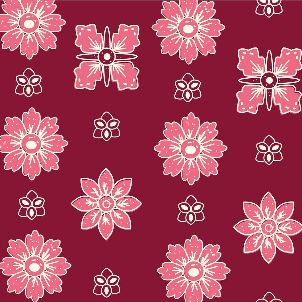 Indonesisch traditioneel bloemen patroon vector