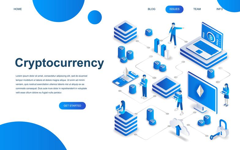 Modern isometrisch ontwerpconcept Cryptocurrency Exchange vector