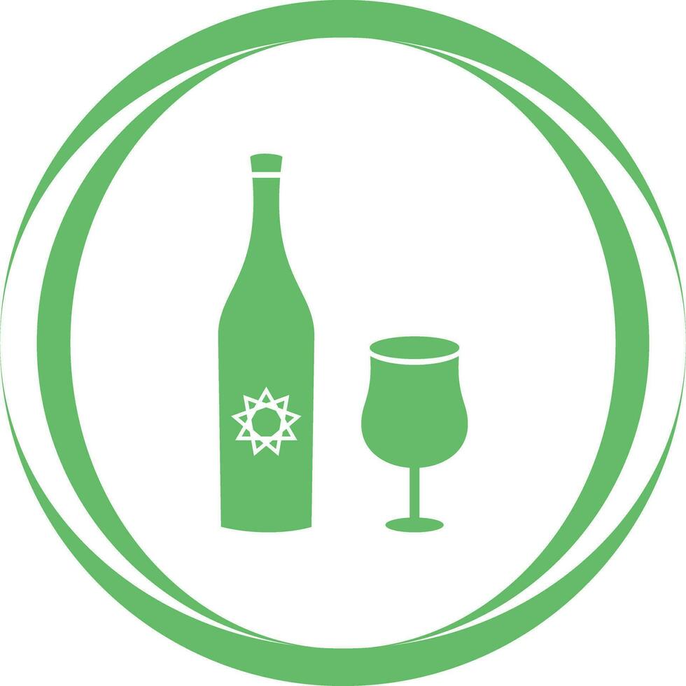 beker en wijn vector icoon