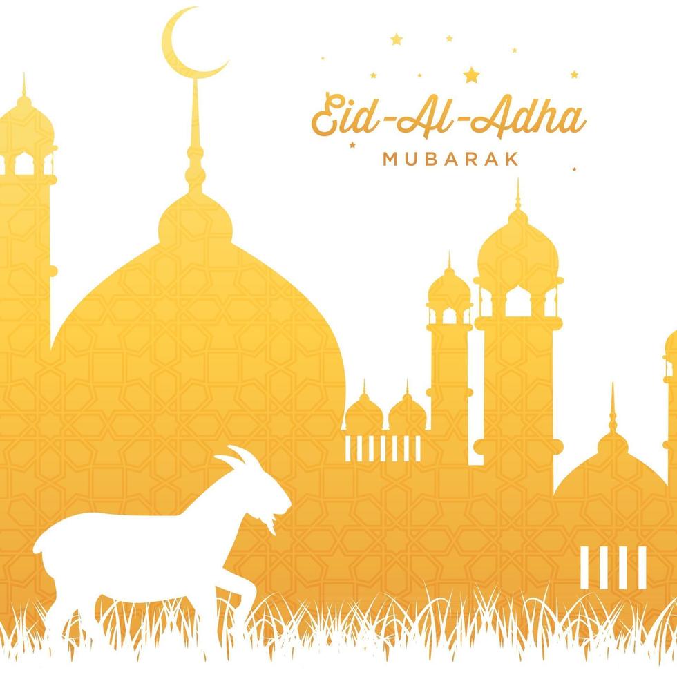 eid al adha illustratie vectorafbeelding van goed voor islamitische dag, eid mubarak, eid fitr, wenskaart, achtergrond. eps 10 vector