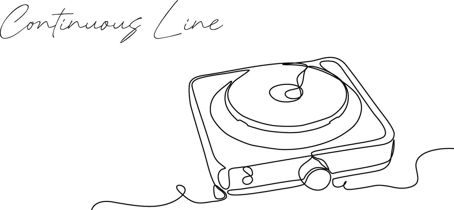 doorlopend lijn tekening van fornuis getrokken met een lijn. vector illustratie.