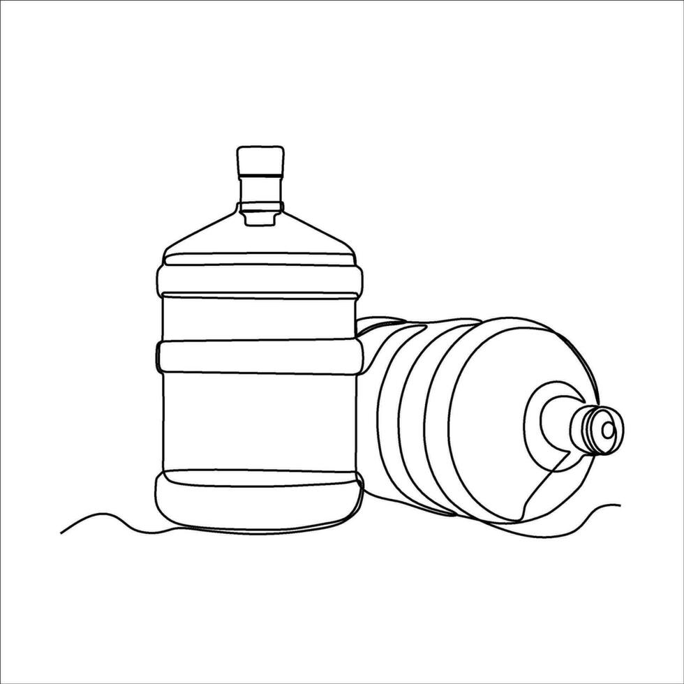 doorlopend lijn tekening van gallon van water vector