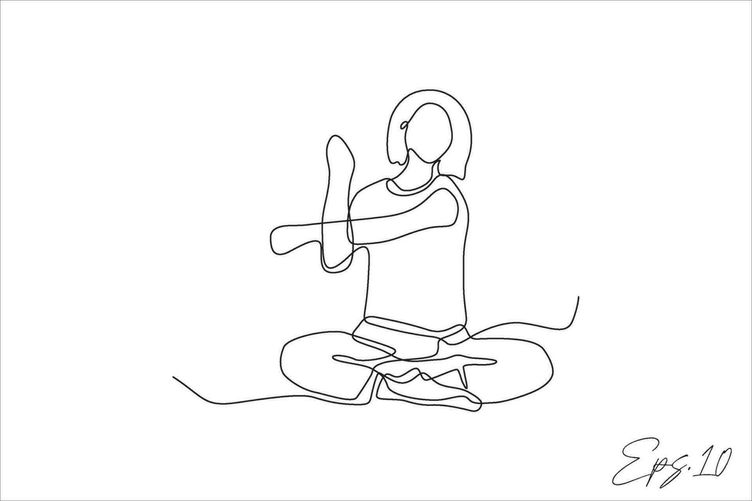 lijn kunst vector illustratie van een vrouw oefenen yoga