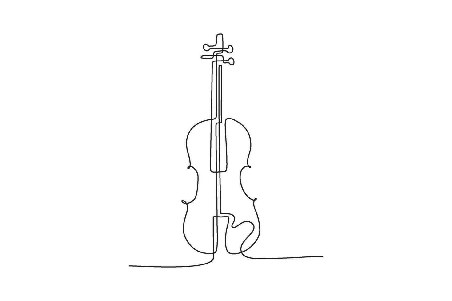viool doorlopend lijn kunst tekening vector