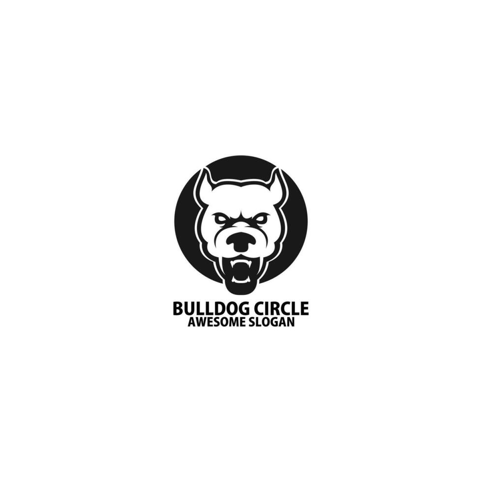 bulldog cirkel logo ontwerp mascotte vector