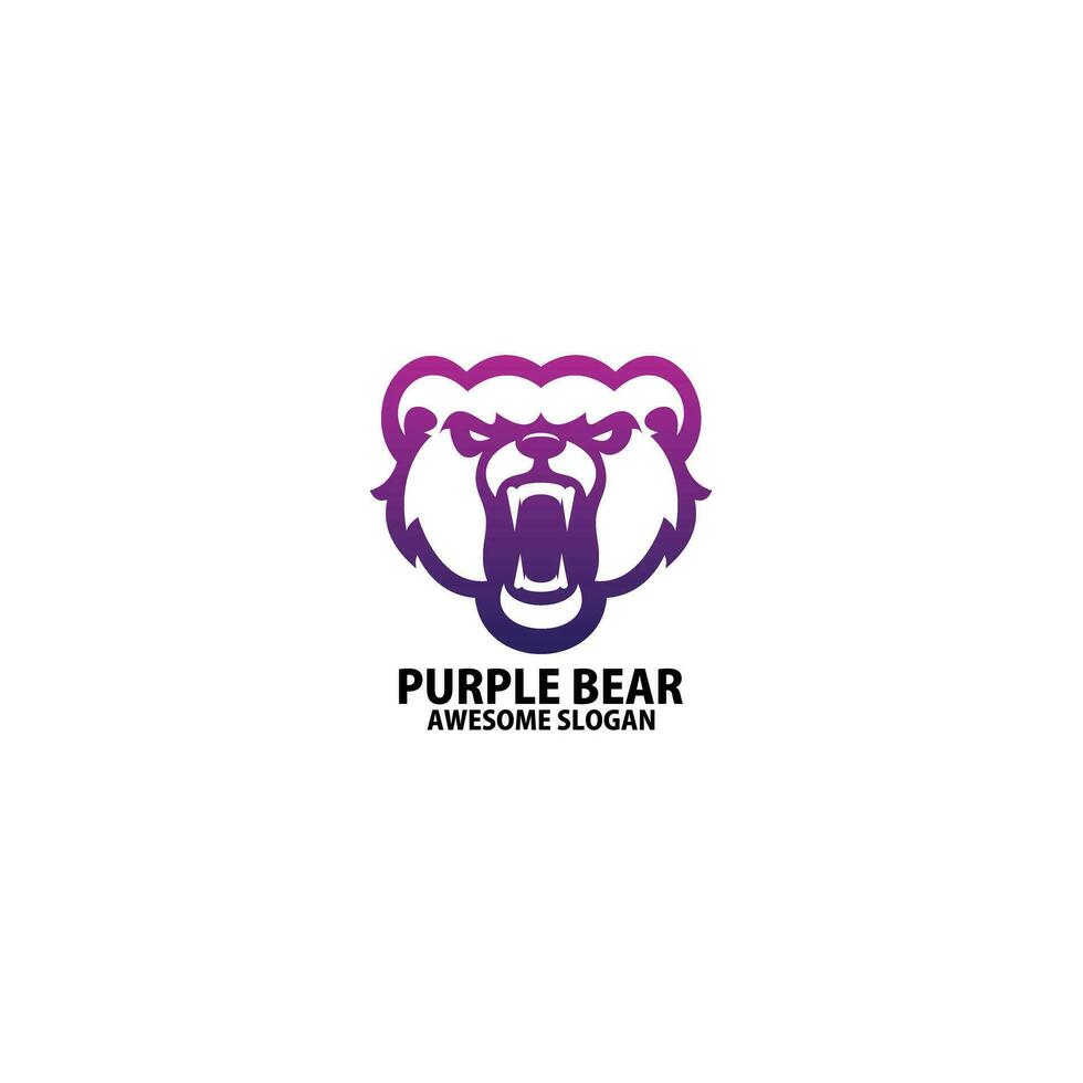 Purper beer logo ontwerp helling lijn vector