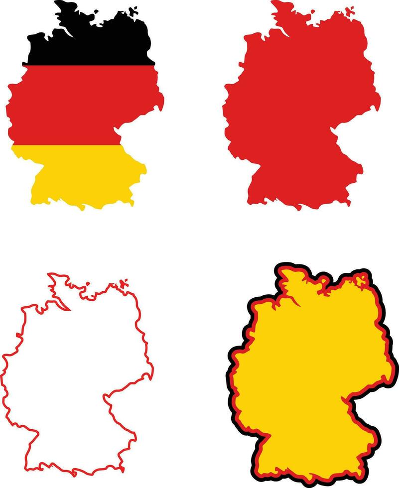 land kaart en vlaggen van Duitse , duitsland eiland silhouet vector