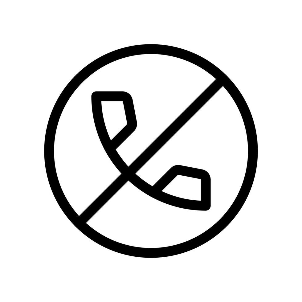 Doen niet telefoongesprek, Nee telefoon belt, verboden, niet toegestaan icoon in lijn stijl ontwerp geïsoleerd Aan wit achtergrond. bewerkbare hartinfarct. vector