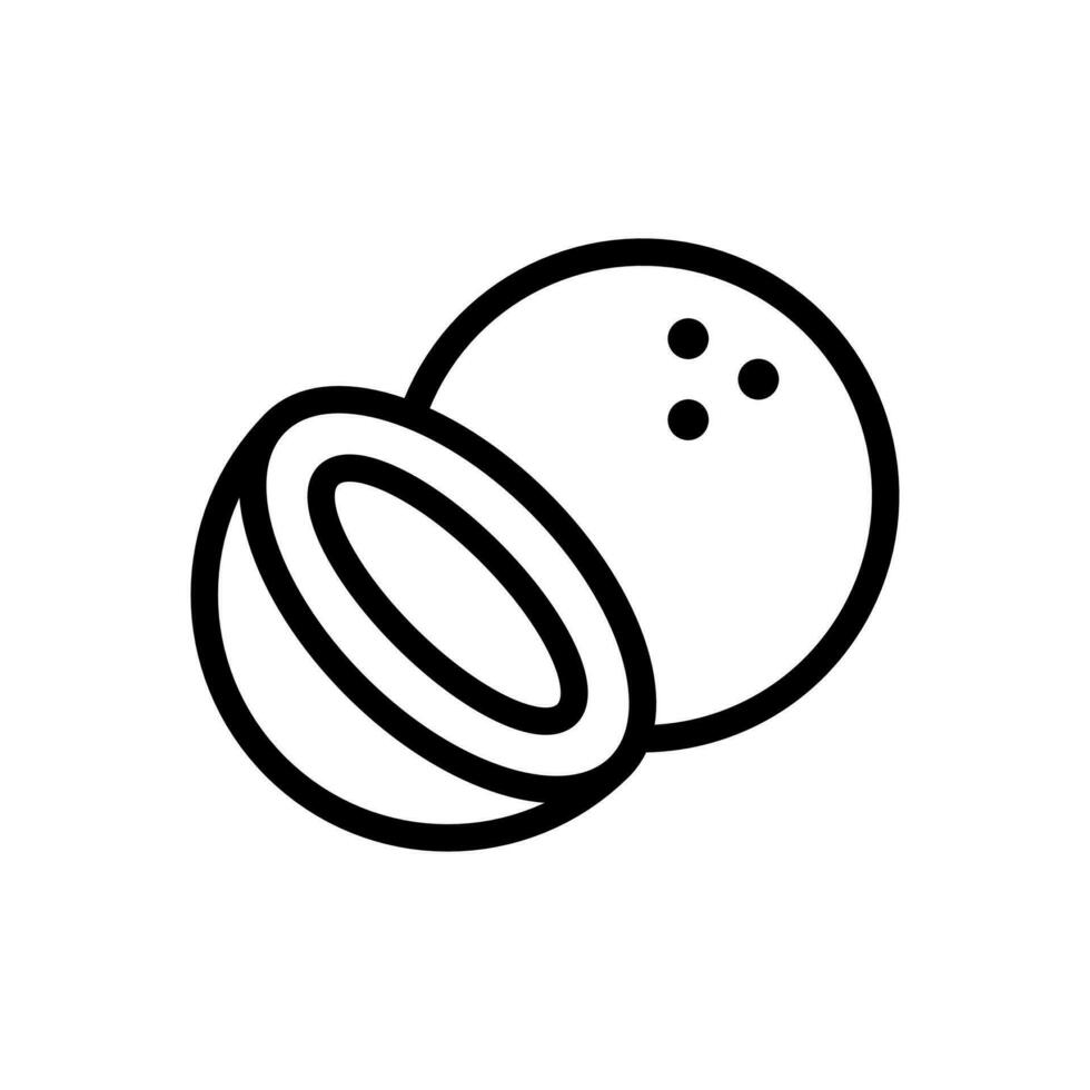 kokosnoot icoon in lijn stijl ontwerp geïsoleerd Aan wit achtergrond. bewerkbare hartinfarct. vector