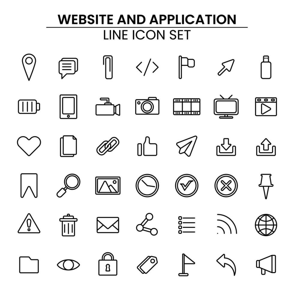 web en app lijn icoon reeks vector