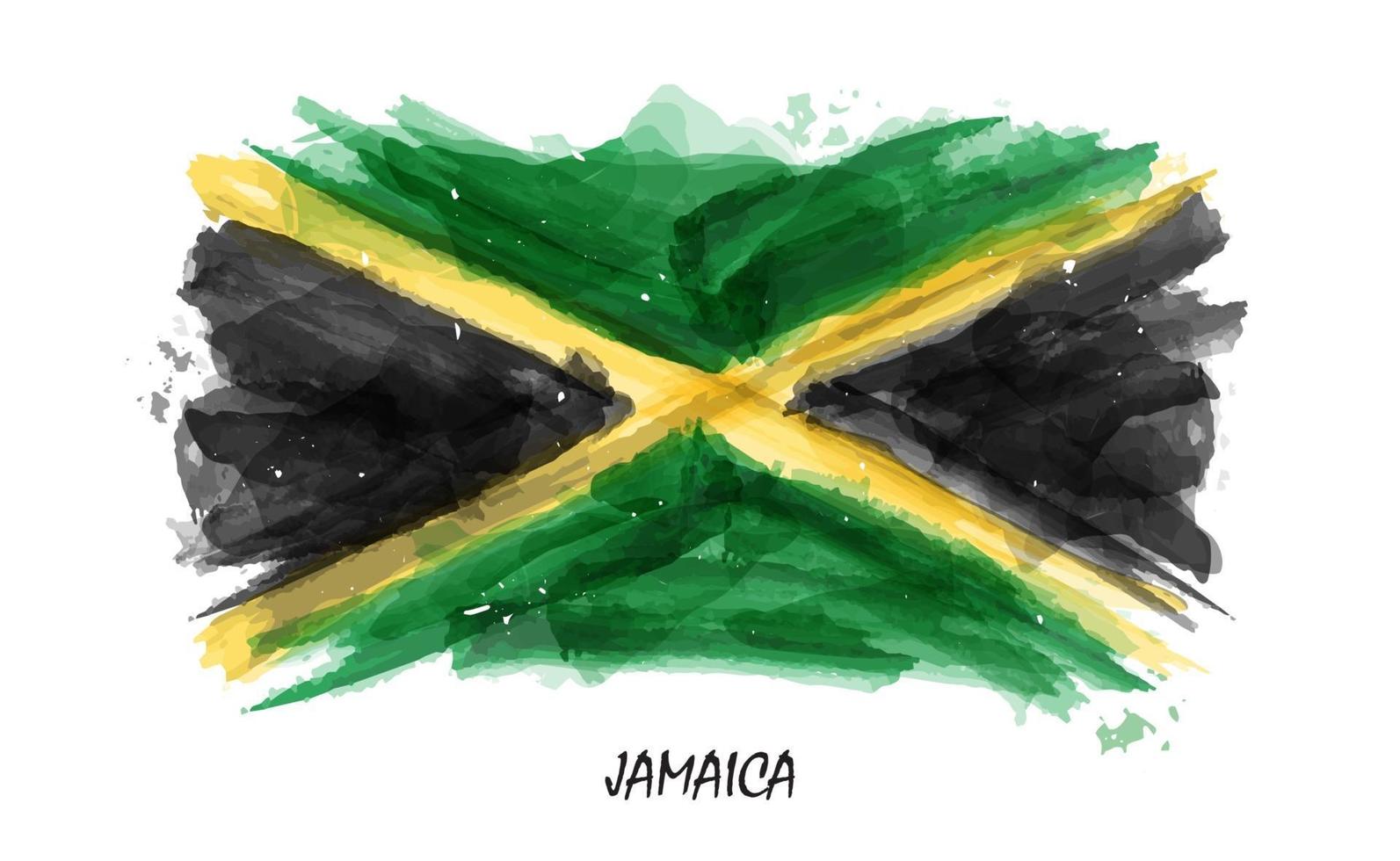 realistische aquarel vlag van jamaica. vector