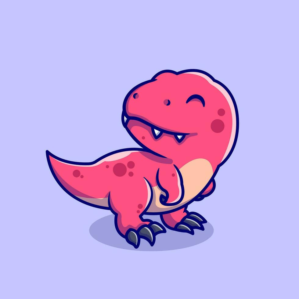 schattig baby tyrannosaurus tekenfilm vector icoon illustratie. dier dino icoon concept geïsoleerd premie vector. vlak tekenfilm stijl