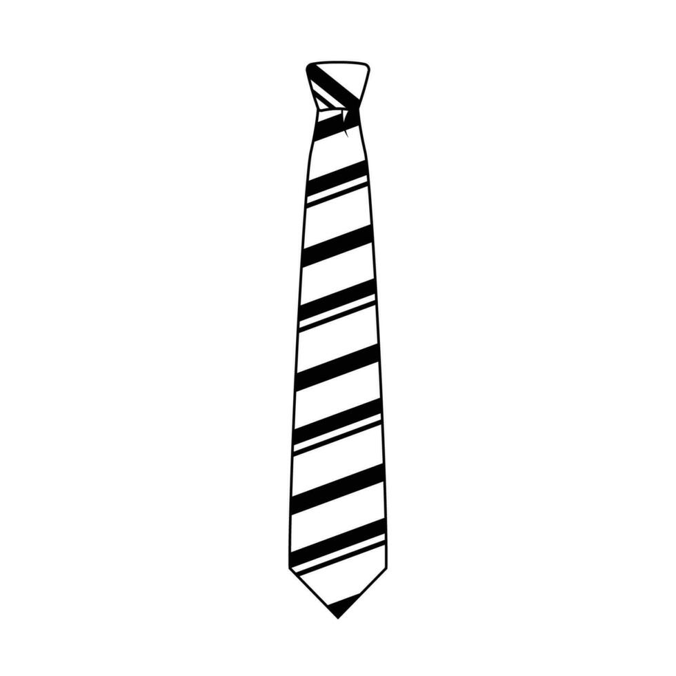 stropdas met gestript lijnen schets icoon illustratie Aan wit achtergrond vector