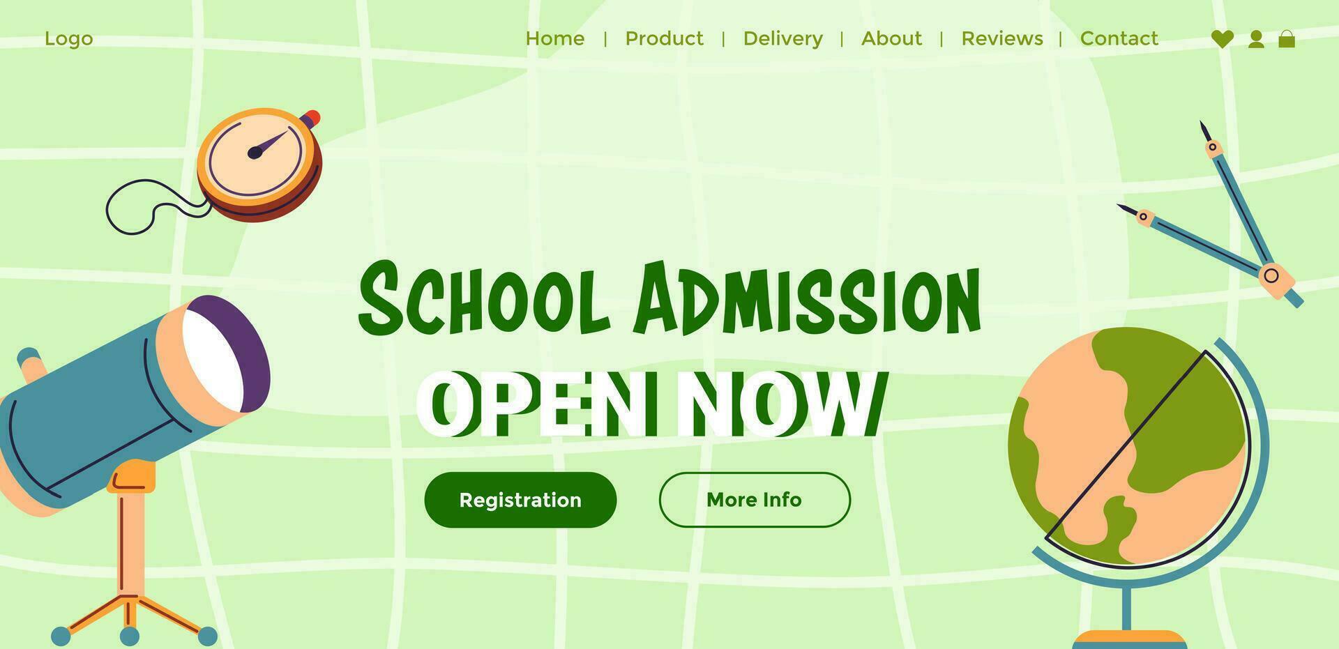 school- erkenning, Open voor registratie nu web vector