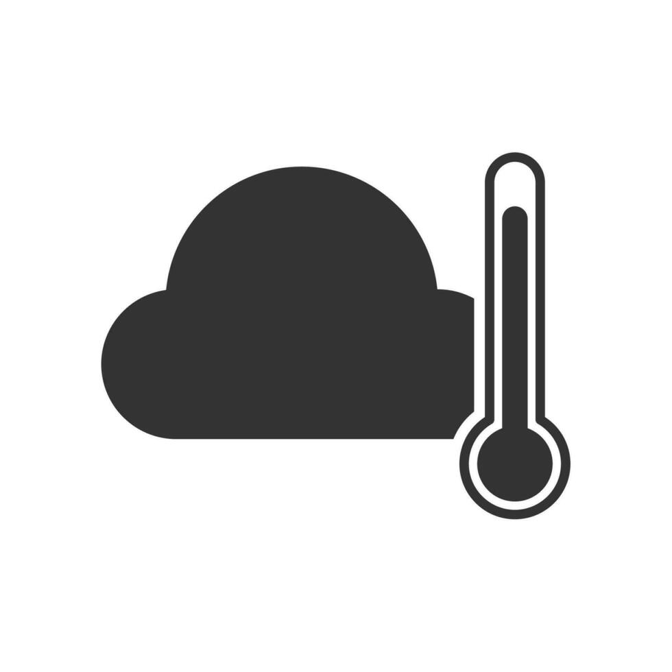 vector illustratie van wolk temperatuur icoon in donker kleur en wit achtergrond