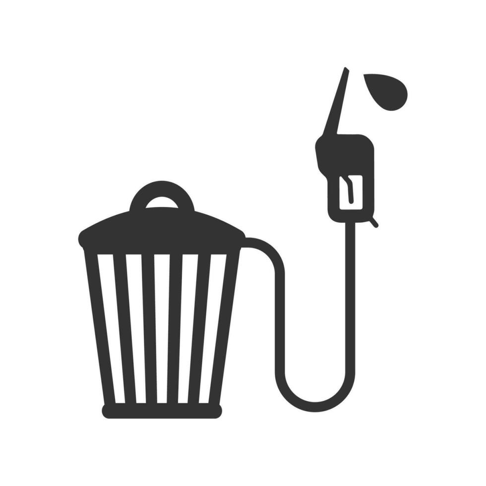 vector illustratie van verspilling brandstof icoon in donker kleur en wit achtergrond