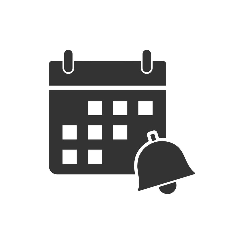 vector illustratie van kalender alarmen icoon in donker kleur en wit achtergrond