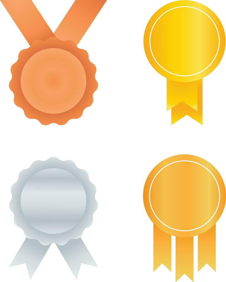 luxe medaille certificaat. gouden Afdeling van olijf- bladeren of sterren van zege symbool, insigne embleem decoratie ontwerp.vector illustratie vector