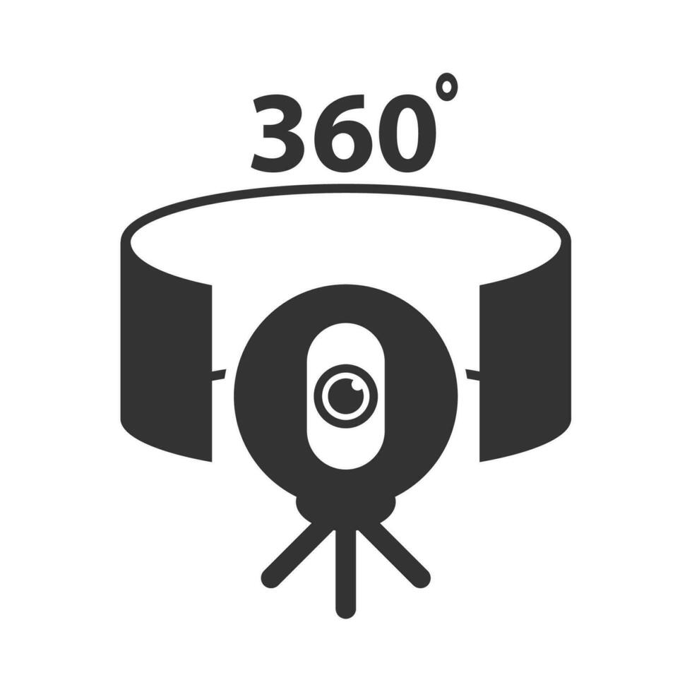 vector illustratie van cctv 360 mate icoon in donker kleur en wit achtergrond